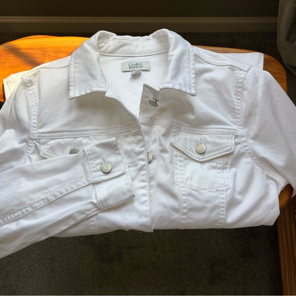 croft & barrow White Women's Denim Jacket - Picture 4 of 6